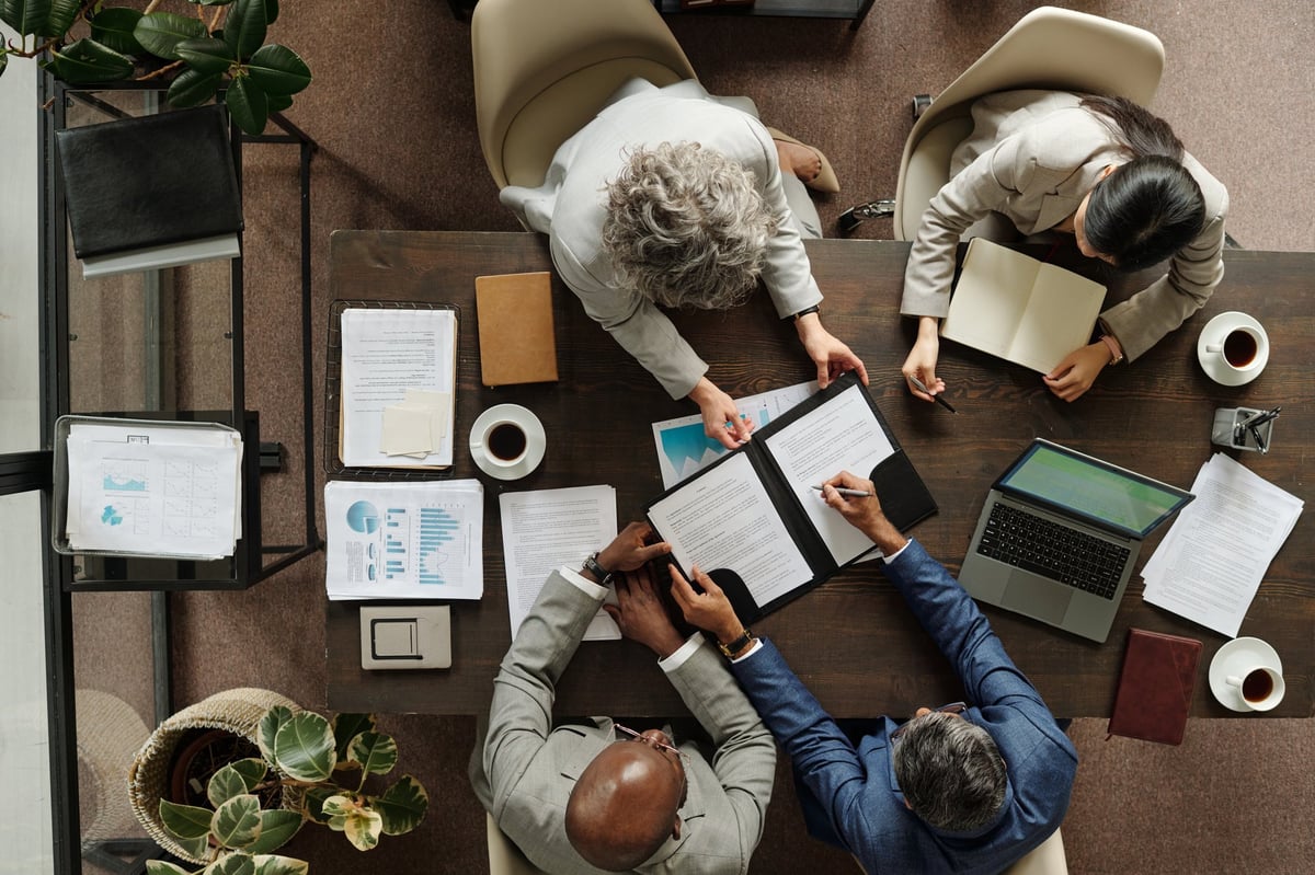 Business professionals collaborating